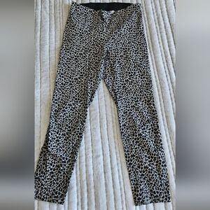 A New Day Black and Cream Leopard Print Cropped Pants
